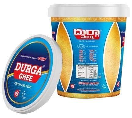DURGA GHEE Durga Ghee - Buffalo Ghee 500ML Jar | Preservative Free | Fssai & ISO certified | No Chemical | Gluten Free | 100% Fresh And Pure Ghee