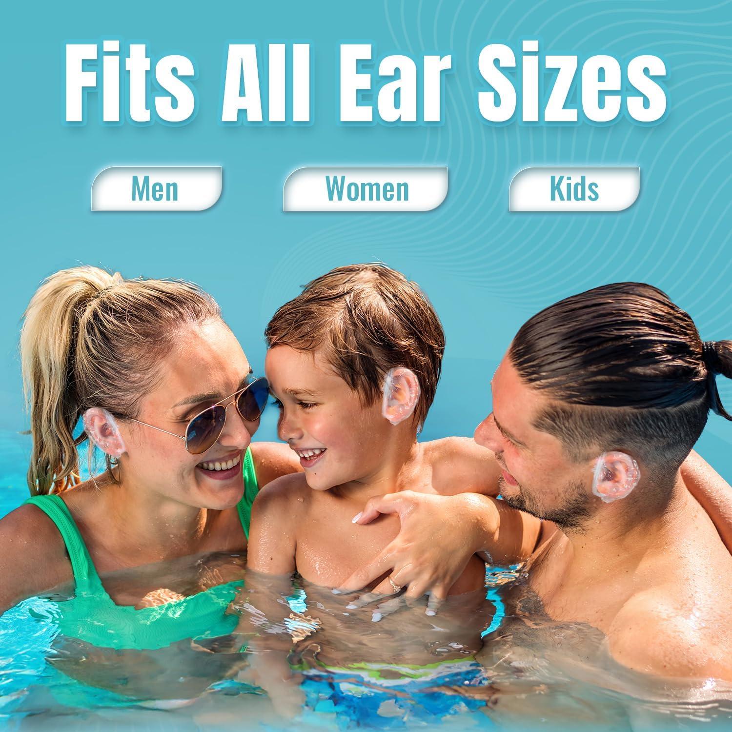 Belanto Waterproof Ear Stickers 500pcs, Disposable Ear Waterproof Ear Protection for Swimming, Showering and Other Water Sports Kids,women Heel Invisible Foot Sticker, Plastic (Disposable Ear Covers 500)