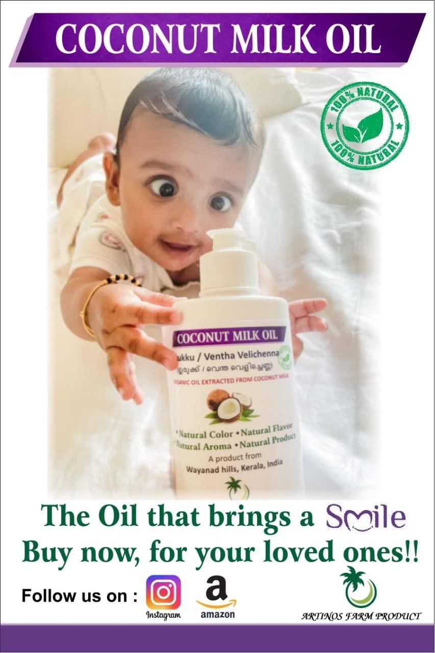 Artinos Farm Product Coconut Milk Oil - Pure, Organic and Natural oil from the hills of Kerala