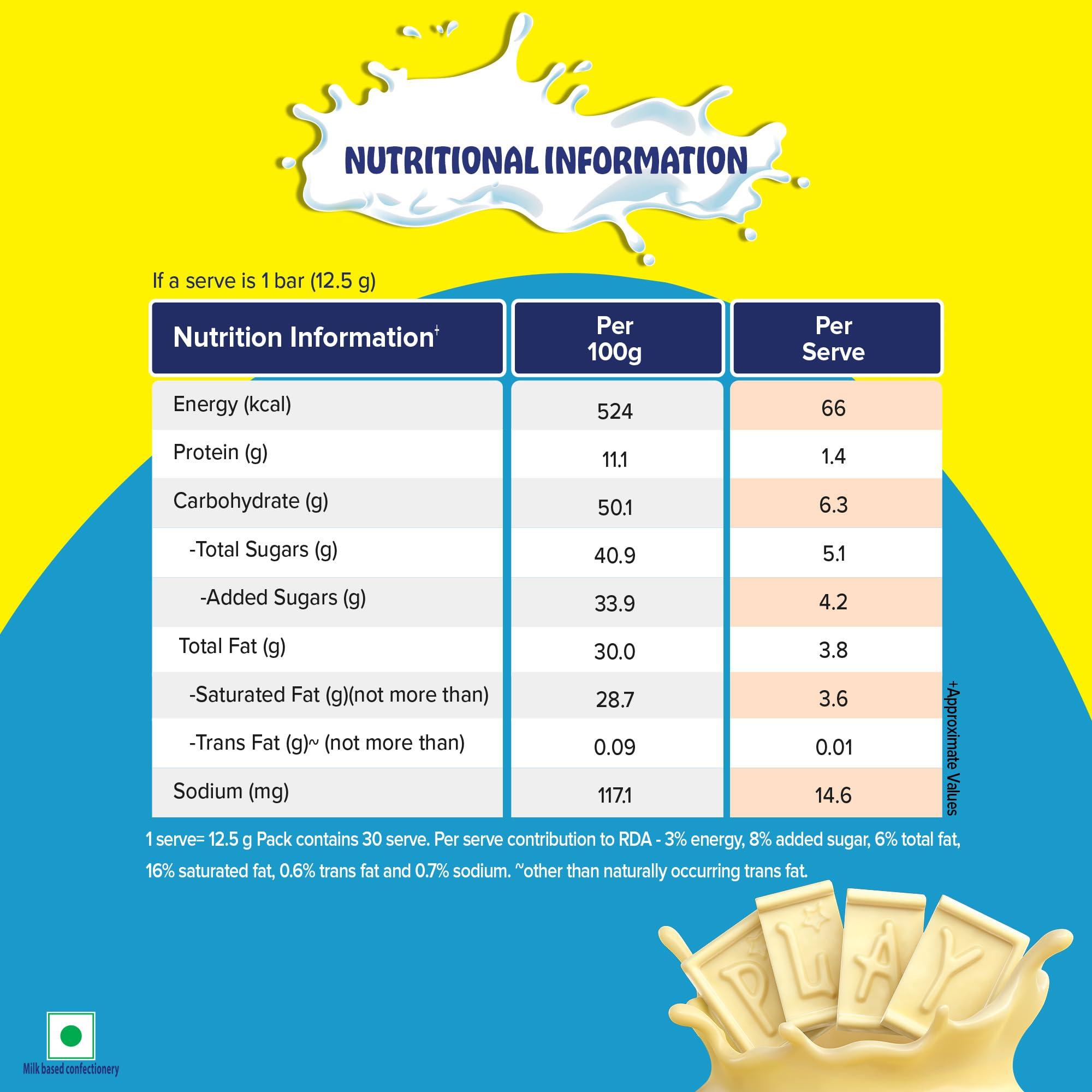 Nestle MILKYBAR MILKYBAR Creamy White Chocolate Tablet Bar, 60 Unitsx 12.5g Each - 750g, Box (Product Weight May Vary Upwards)