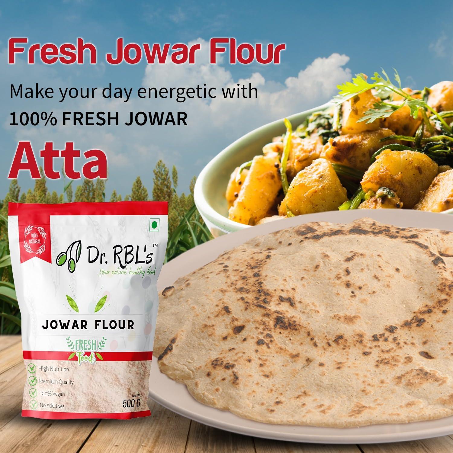 Dr. RBL\'s Dr. RBL\'s Jowar Flour | Sorghum Flour Jowar Atta | Rich in Protein Millet Flour/Atta| 100% Fresh & Natural | High Protein | Immunity Booster Gluten Free | Pack of 6-3 KG