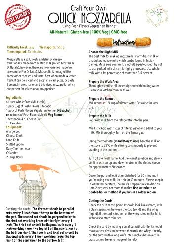 Alla's Posh Flavors Alla's Posh Flavors Powdered Vegetarian Rennet | 5 Convenient Sachets | Non-GMO | Gluten-Free | 100% Veg | Make Cheese Easily at Home (20 litres Milk)