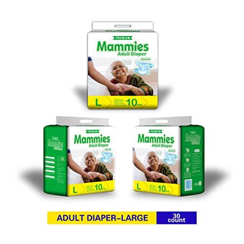 Mammies Mammies Easy Unisex Adult Diapers (Pack of 30) (Large Size)