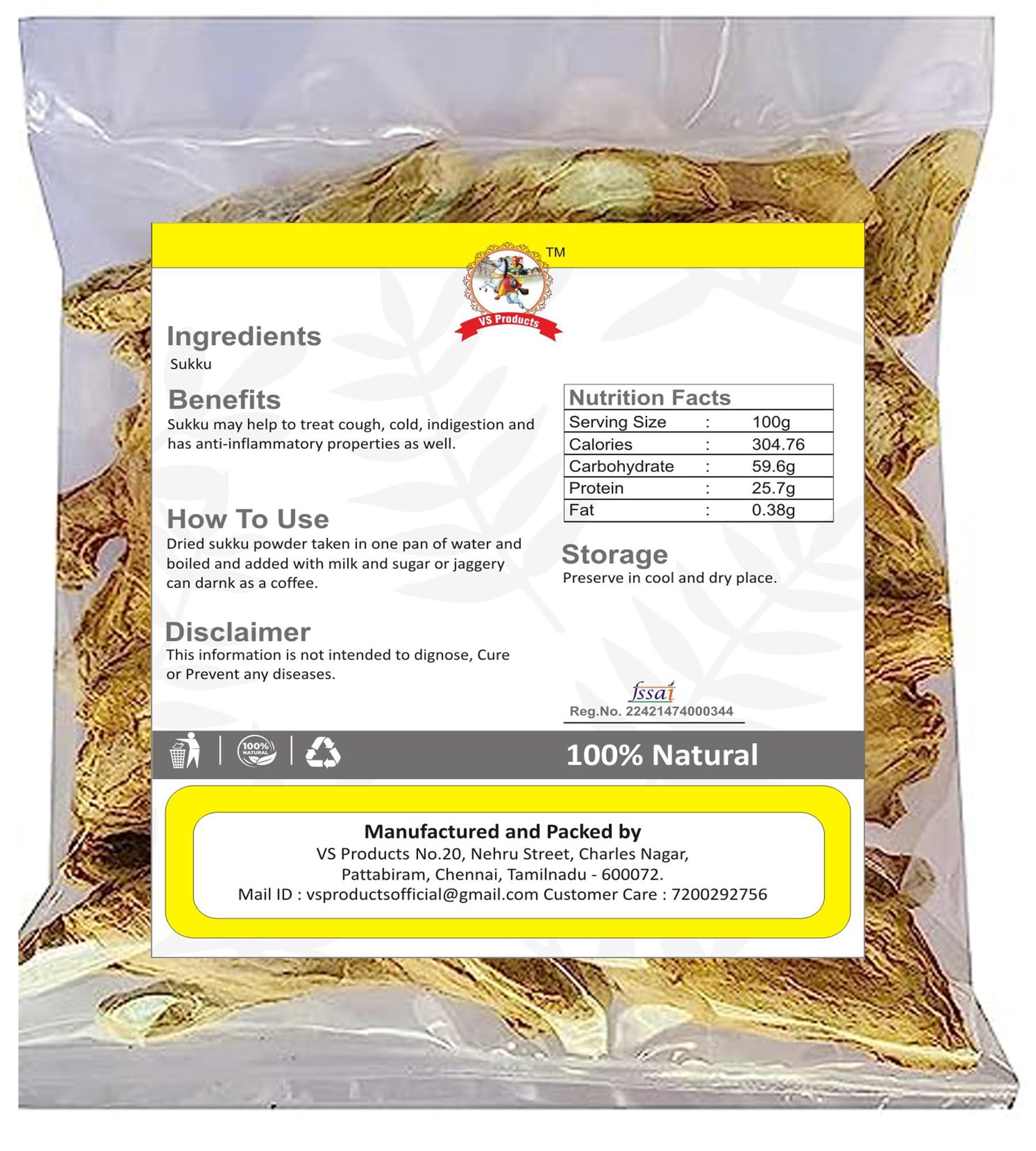 VS Products VS Products Sukku, 550g, Sonth, Chukku, Sunth, Sabut Saunth, Dry Ginger, Dry Shunthi, (pack of 5 x 100g, pack of 1 x 50g)