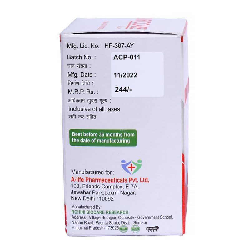 A-LIFE PHARMACY A-LIFE PHARMACY Alivit Plus Syrup For Minerals & Vitamins, Gentle Iron, Protein, Calcium, 200ml And Uriccare Ayurvedic For Higher Level Of Uric Acid Control, 30 Capsuals