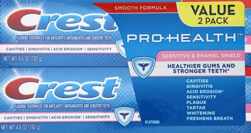 Crest Sensitive & Enamel Shield , 4.6 Ounce Twin Pack : Crest Pro-Health Sensitive & Enamel Shield Toothpaste, 4.6 oz