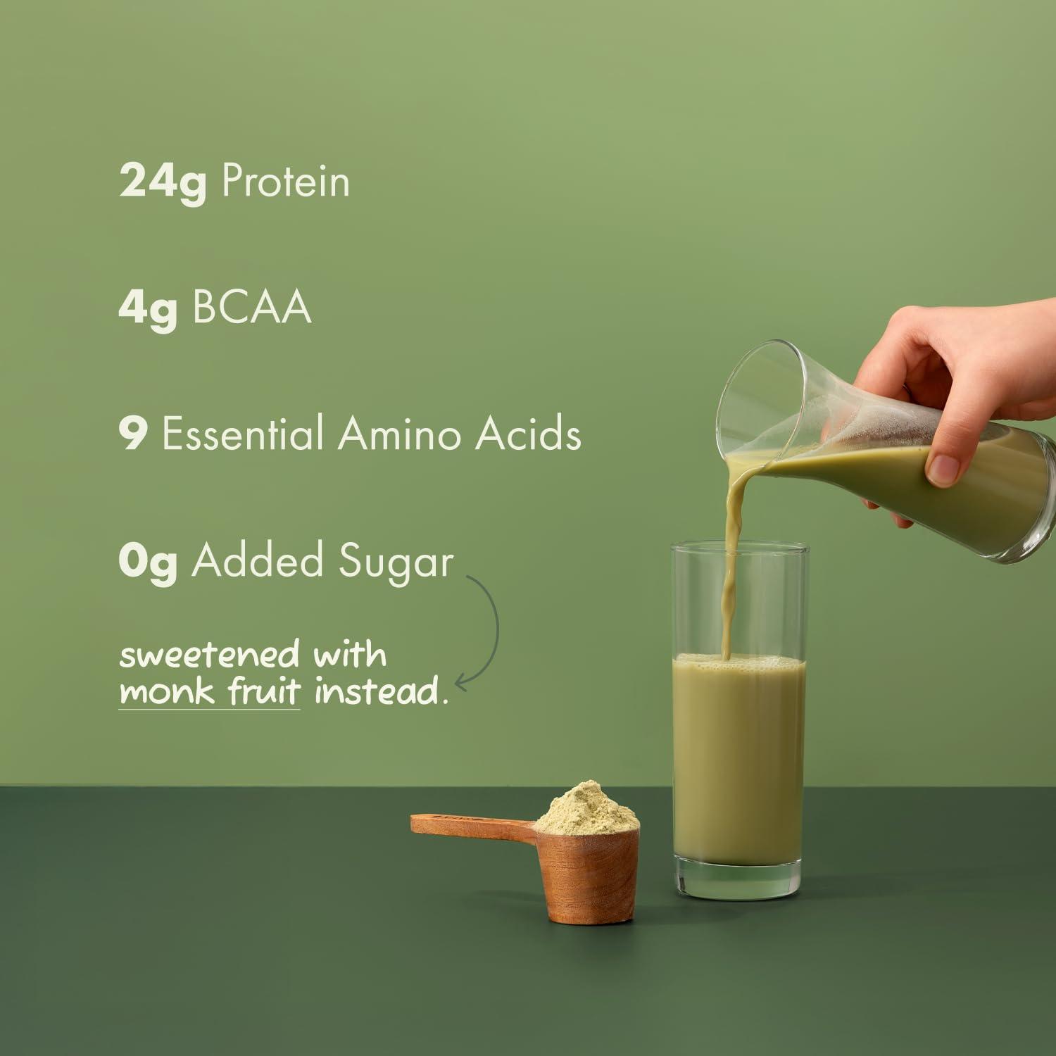 cosmix Cosmix No Nonsense Plant Protein - Organic Pea & Rice Isolate | Gut Friendly Superfoods | Complete Amino Acid Profile | Easy Digestion | 24g Protein/Sachet| Vegan | Matcha (Pack of 6)