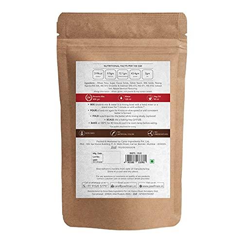 JOSEF MARC Fudgy Brownie Mix, 400g - Egg Free Brownie Mix, chocolate brownie premix, Non GMO l No Artificial added l Formulated In Switzerland