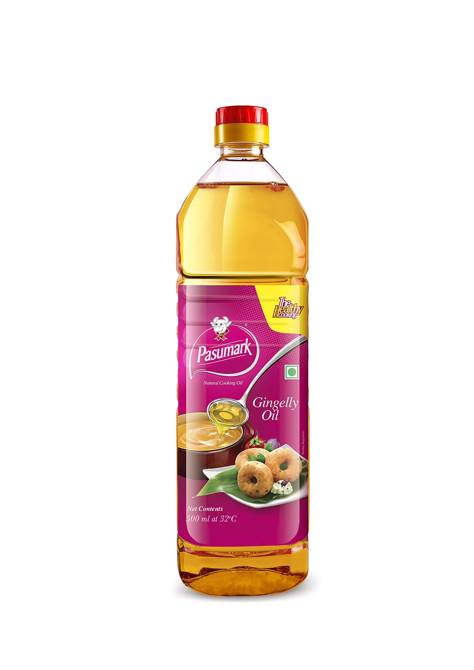 Pasumark Cooking Partner Every Drop Good for Healt Pasumark Gingelly/ Sesame Oil for Cooking, Hair & Skin Care - Healthy Oil with Natural Nutrients & No Chemicals (500ML)