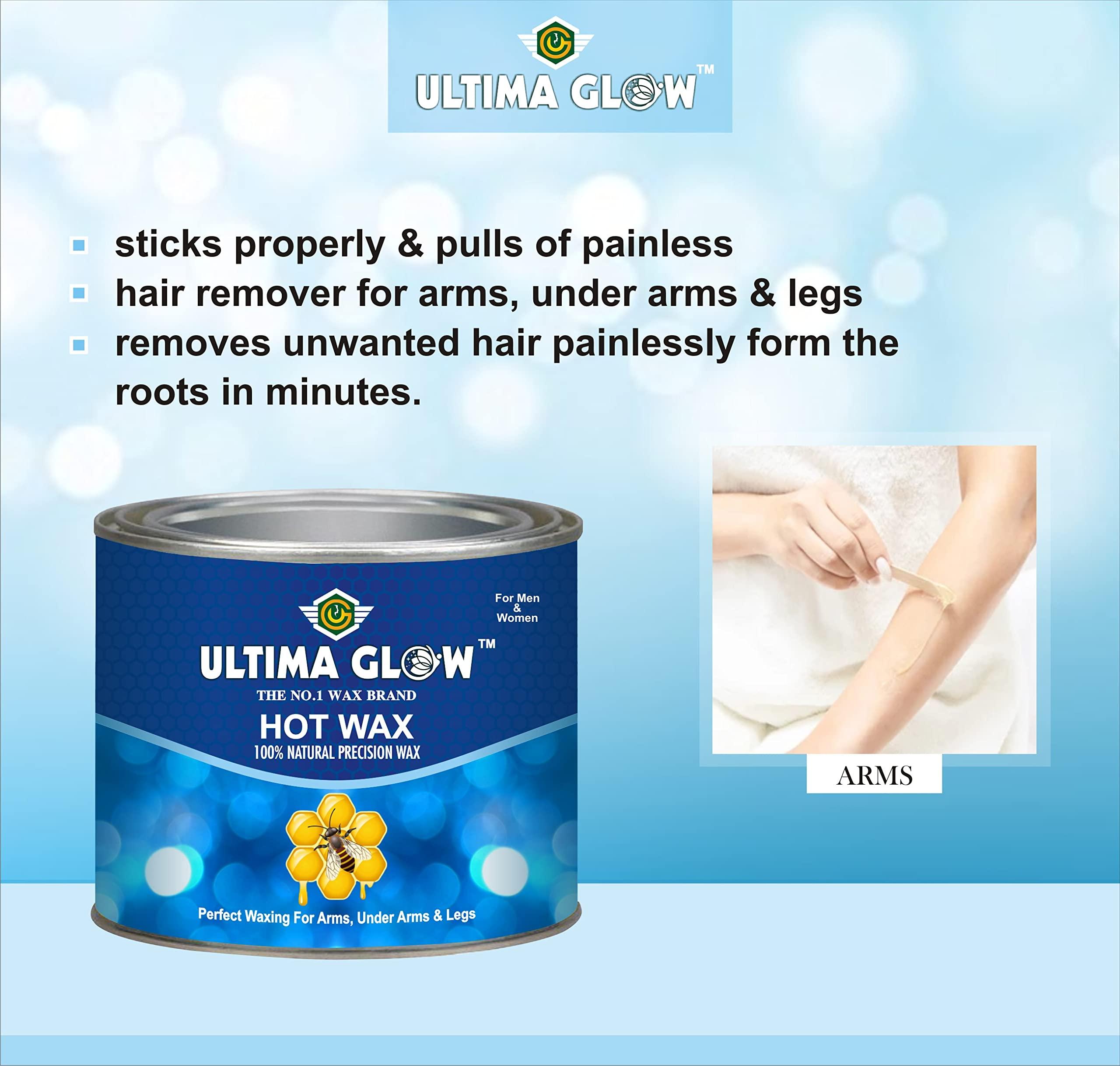 ULTIMA GLOW ULTIMA GLOW dark chocolate strip and stick wax 600 gram Hair Removal Wax For Arms, Legs, Chest, Back, and Full Body | Men & Women | Tan Removal | All skin Type (blue)