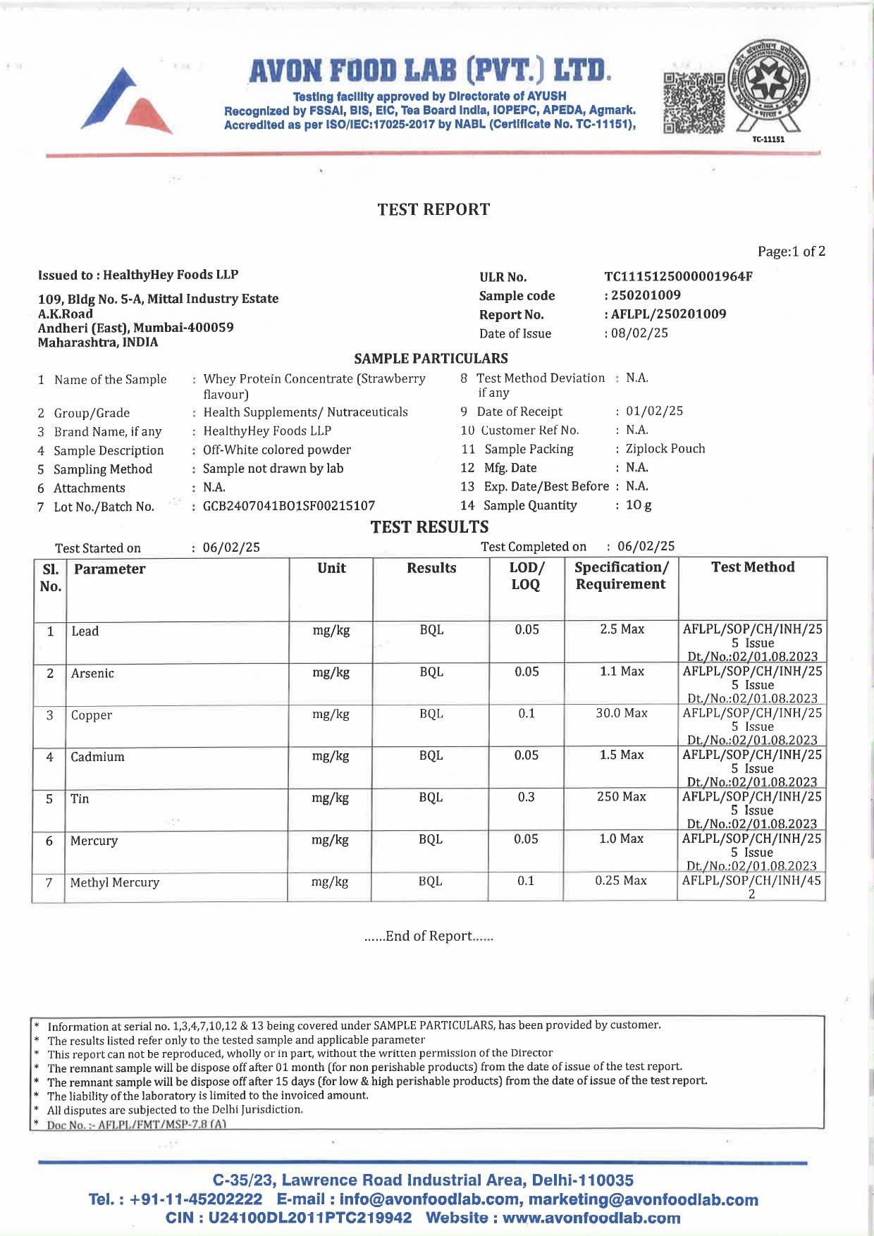 HealthyHey Sports HealthyHey Sports Whey Protein Concentrate - Helps in Muscle Synthesis (Strawberry, 500gm)