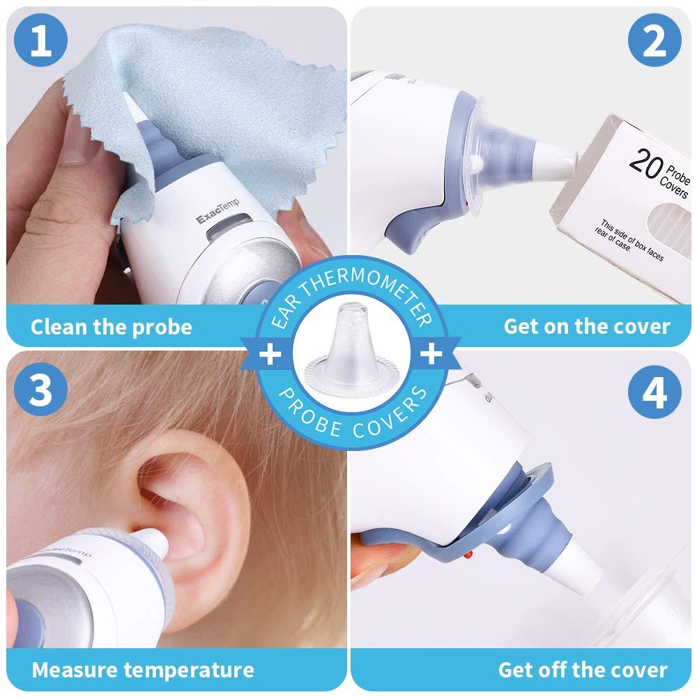 EssaUnica 200X Ear Thermometer Covers Lens Filters Refill Caps for All Braun ThermoScan Models, BPA Free and Disposable for Braun Thermoscan