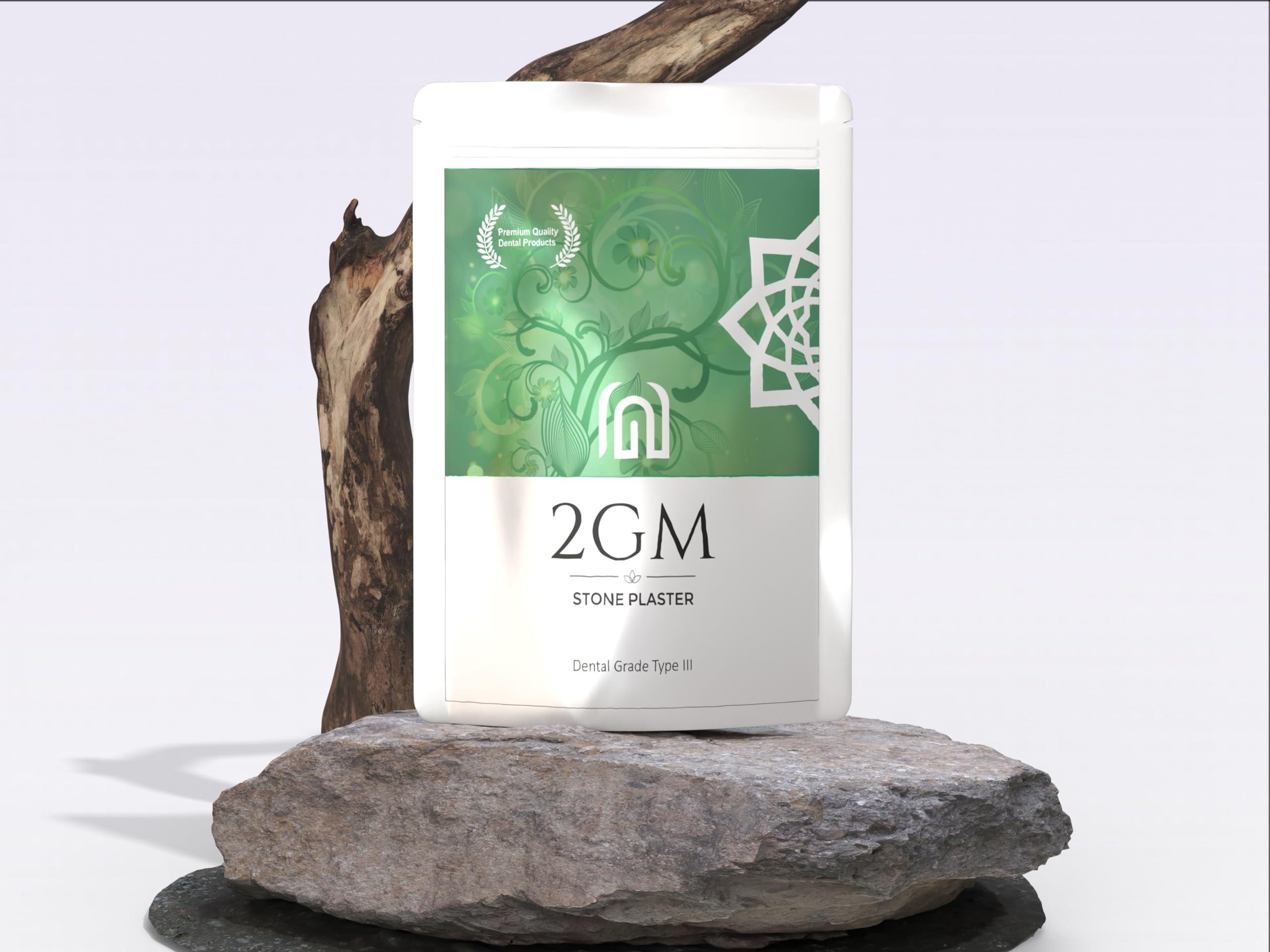 2GM 2GM Dental Stone Powder for Prosthetic Teeth Making, Used for Study, Casting Models & Dentist Laboratory Operations, Idols Leg/Hand Casting, Gypsum Powders, Type III, Pack of 1 (3 Kg) (Green)