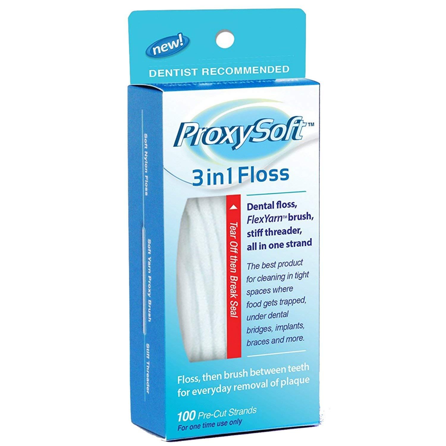 Thornton BEST Floss for Braces, Bridges and Implants, Flossing Aids, Threaders for Dental Floss - Thornton 3-in-1 Floss Threaders (100 strands)