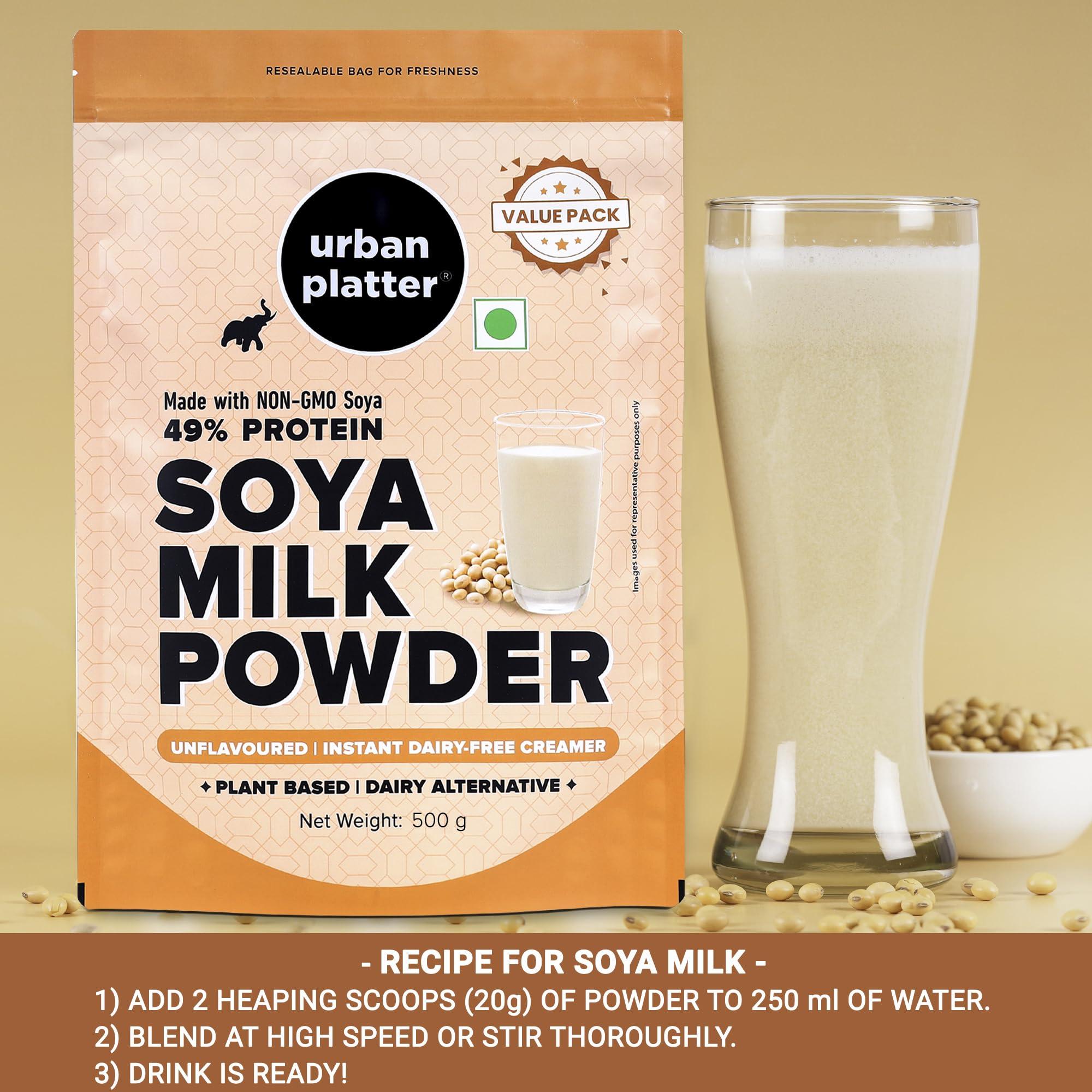 urban platter Urban Platter SOYA Milk Powder, 500g [Plant-Based / Milk Alternative, Non-GMO & 49% Protein]