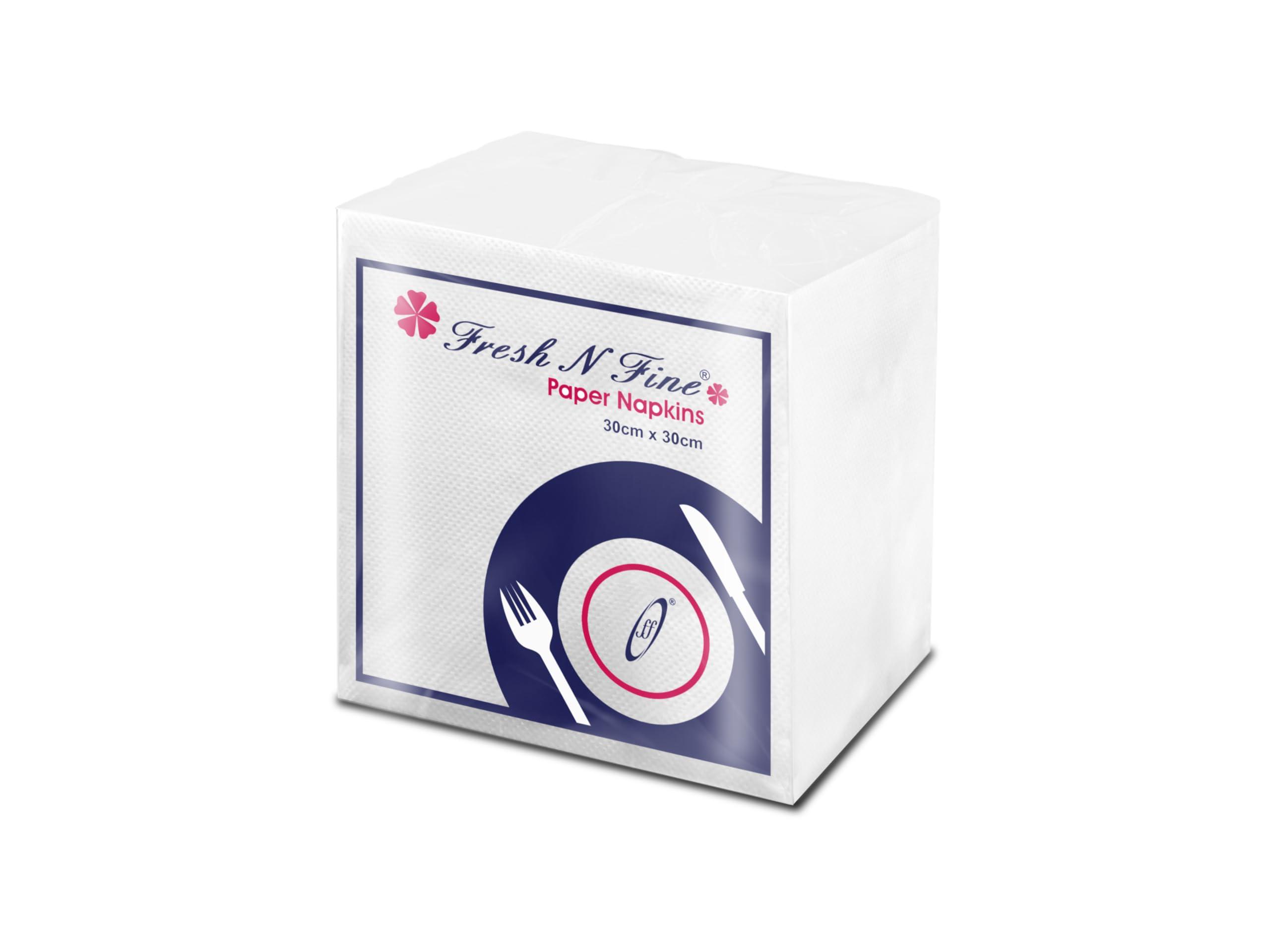 FRESH N FINE Fresh N Fine Paper Napkins Valued Pack -1 Ply, 600 Pulls - Hand Tissue Papers | Tissue Napkin | Napkin Paper 30cm x 30cm, Pack of 6 (100 Pulls Per Pack)