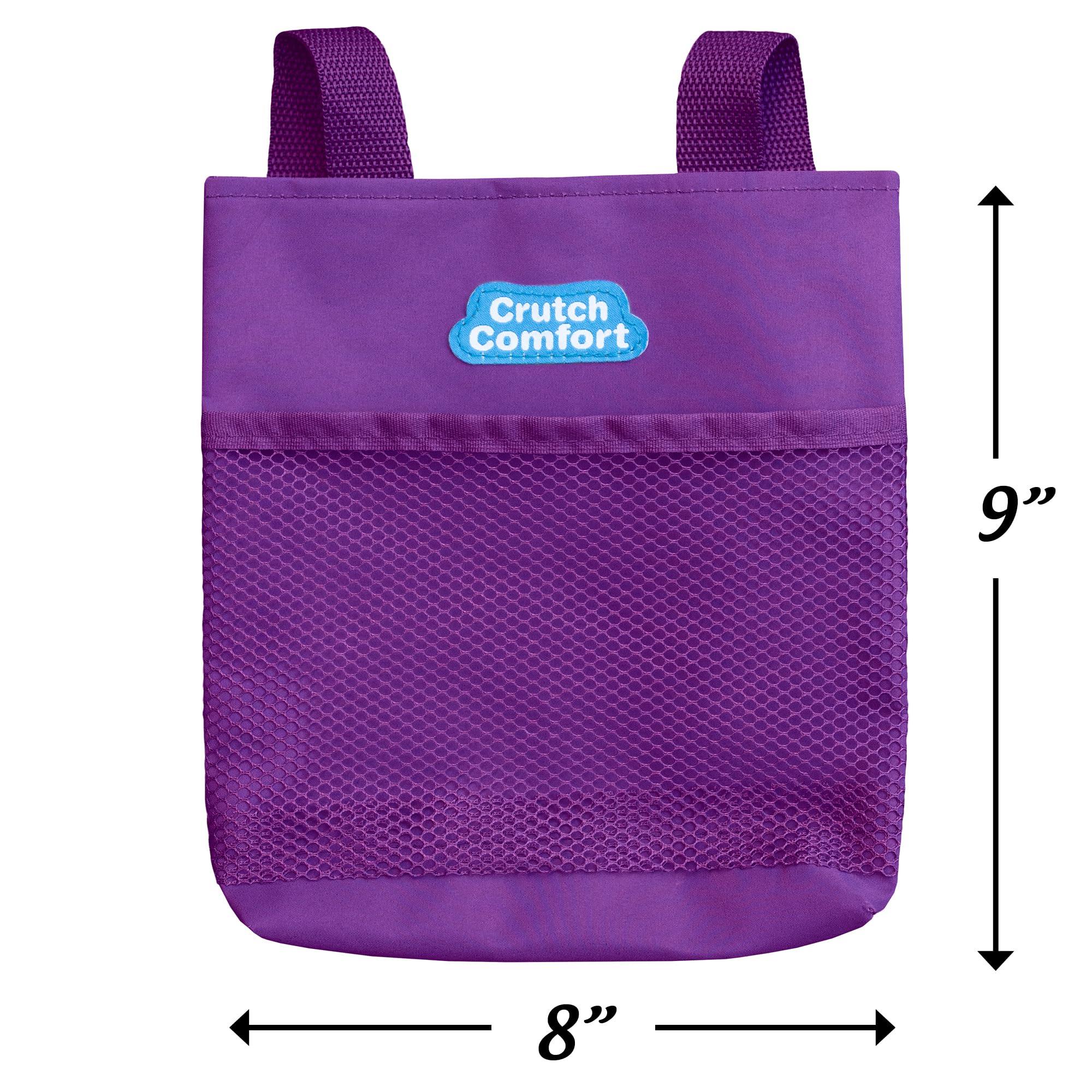 Top Glides Large Universal 2-Pocket 8\"x9\" Crutch Bag/Tote/Pouch (Purple)