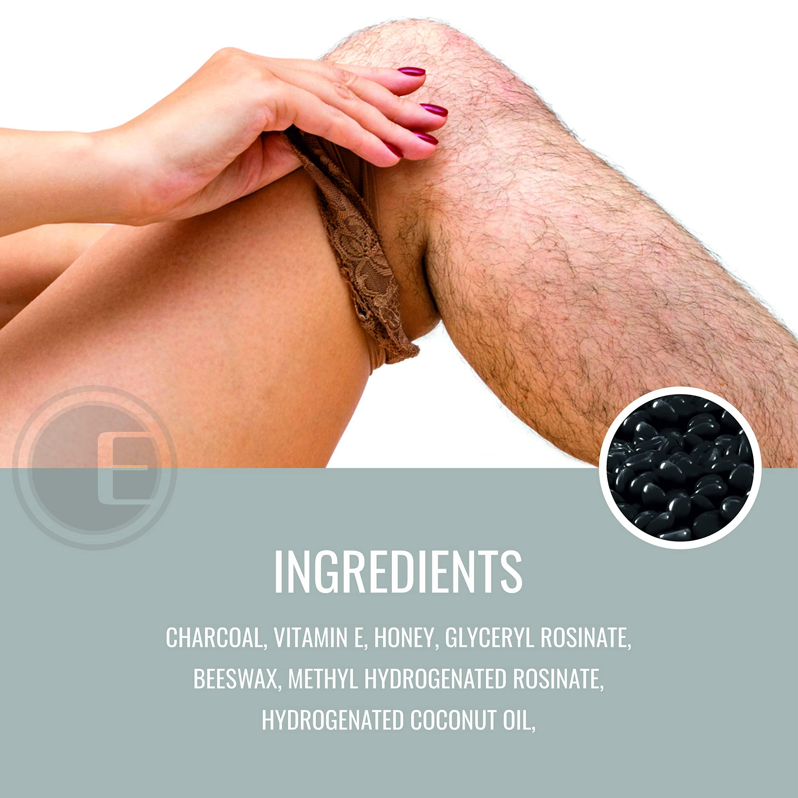ENORA ENORA Hair Removal Brazilian Hard Wax Beans For Face, Eyebrow, Back, Chest, Bikini Areas, Legs , Arms And Beards | (Activated Charcoal, 150 Gram), Women