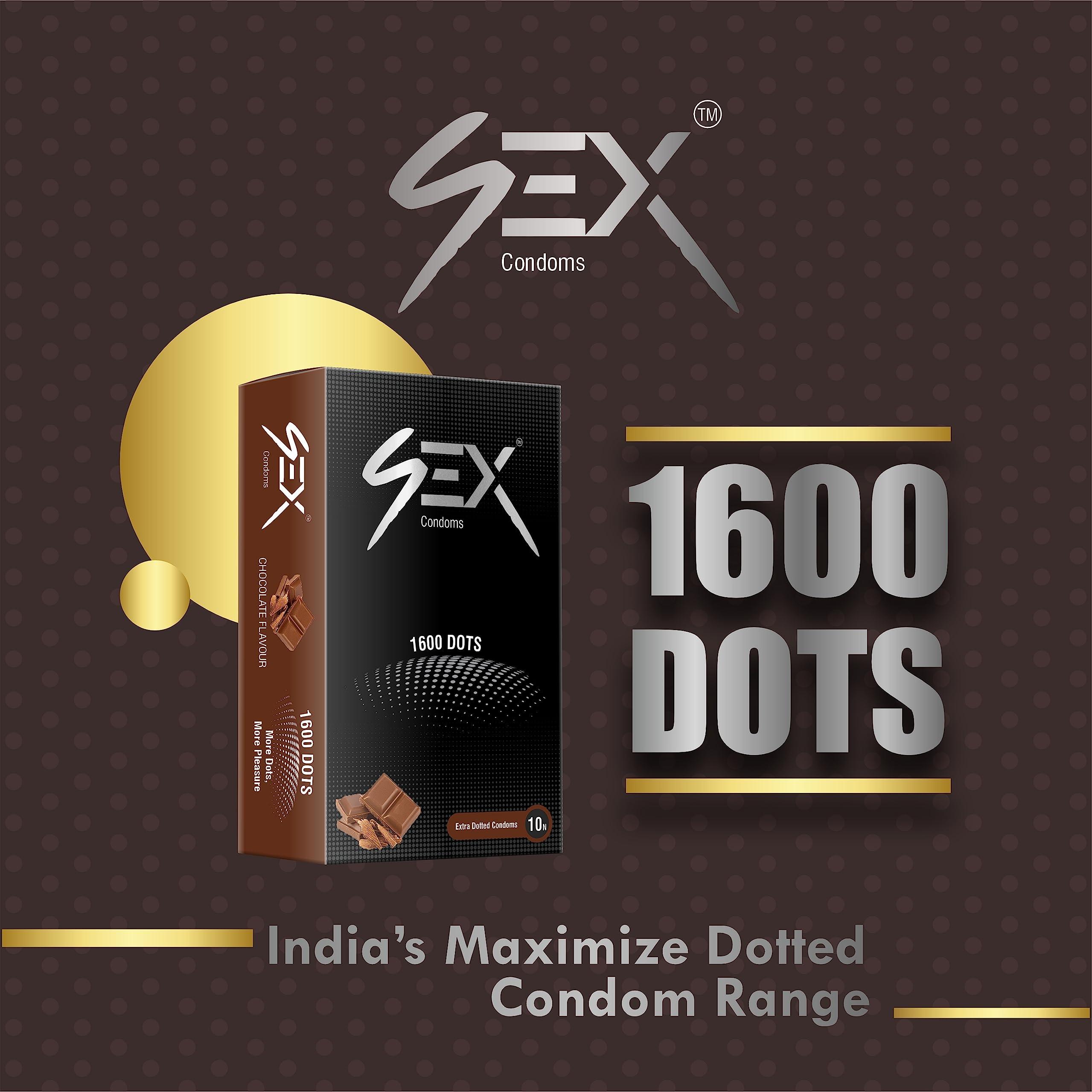 MEDIBAR MEDIBAR More Dots Condoms for Men | Vibe Chocolate ~ First time with (1600 DOTS) For more Last-Long pleasure | 10 Count (Pack of 2)