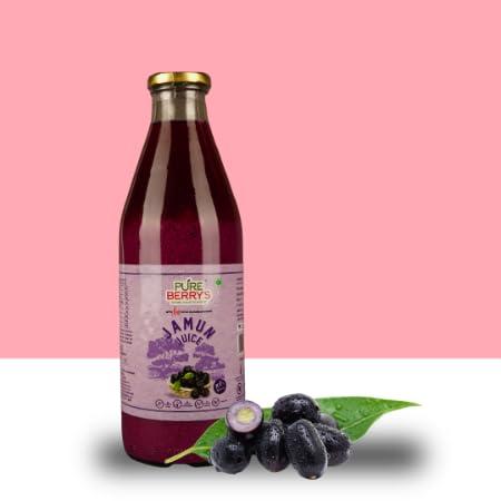 Pure Berry\'s Pureberrys 100% Natural Jamun Juice, Experience the Goodness of Sugar-Free Jamun Juice (Net 1000ml)