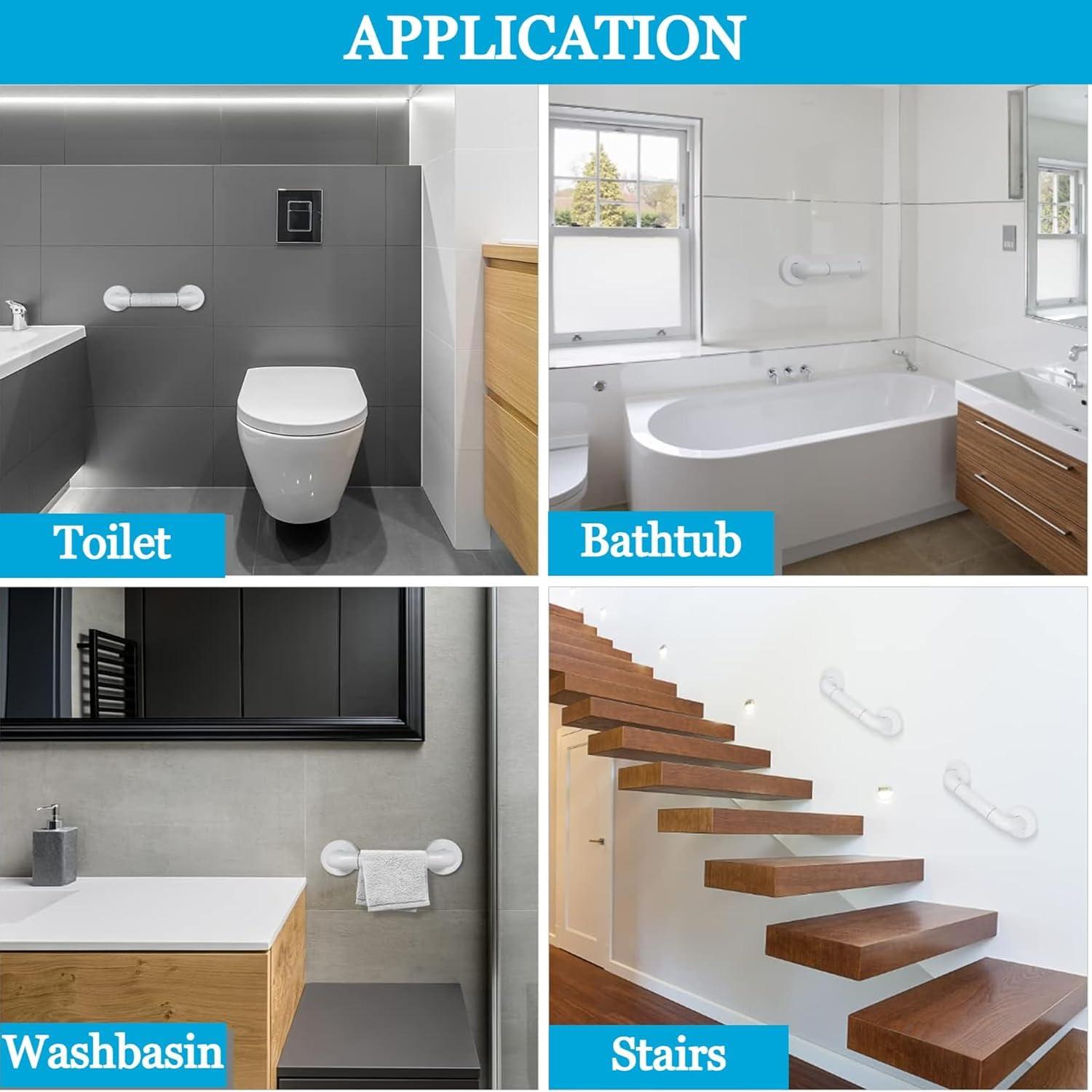 NUCARTURE NUCARTURE 28 INCH Grab bar for Bathroom Toilet Handrails Bathroom Safety Stainless Steel Wall Mounted Grab Bar Hand Support Safety Rail Handle for Senior Citizen (I Shape)