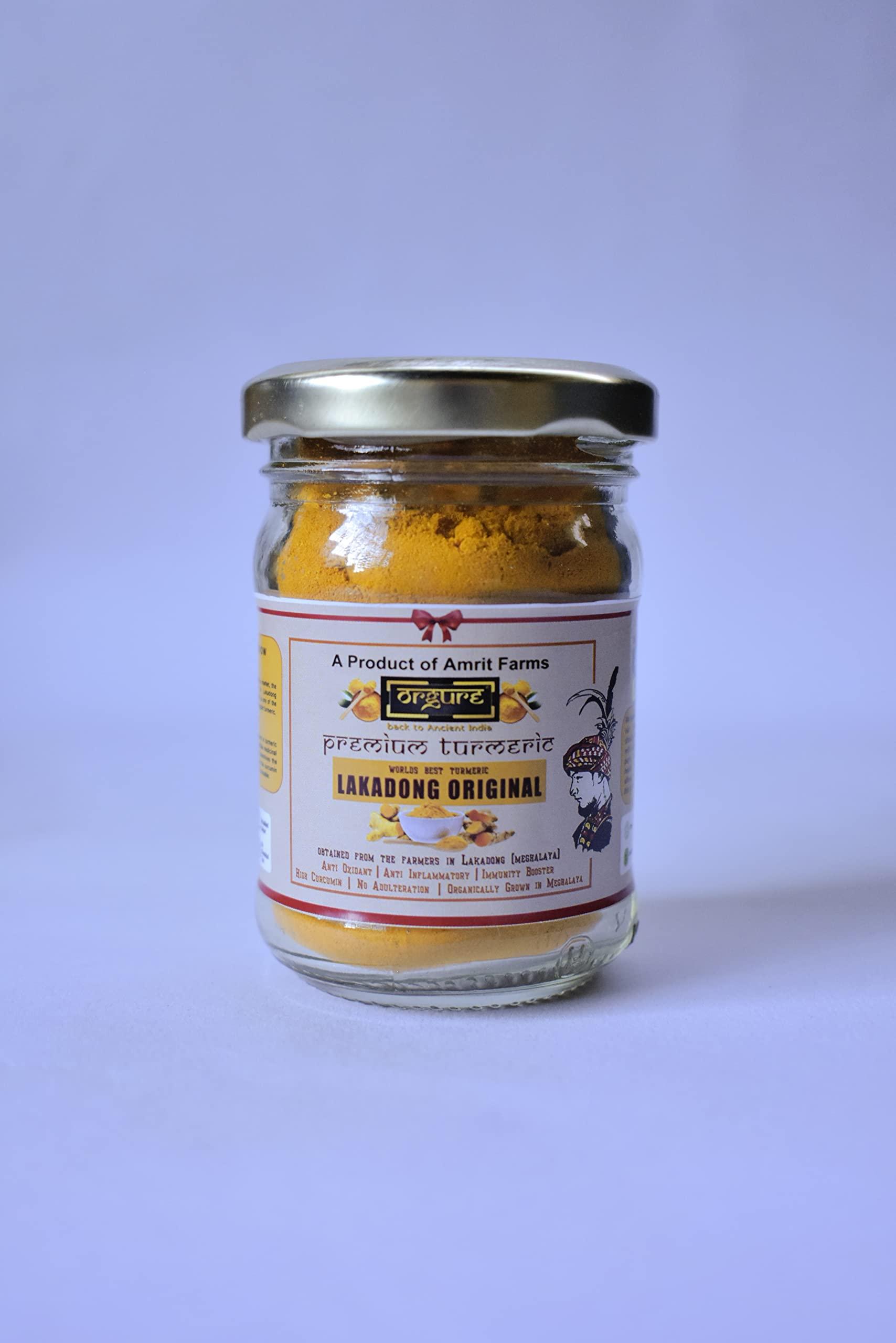 ORGURE Orgure Organic & Healthy Gift Hamper | A2 Desi Bilona Ghee | Raw Wild Forest Honey from Meghalaya | Lakadong Original Turmeric | Natural | Unprocessed | Immunity Booster (Mini)
