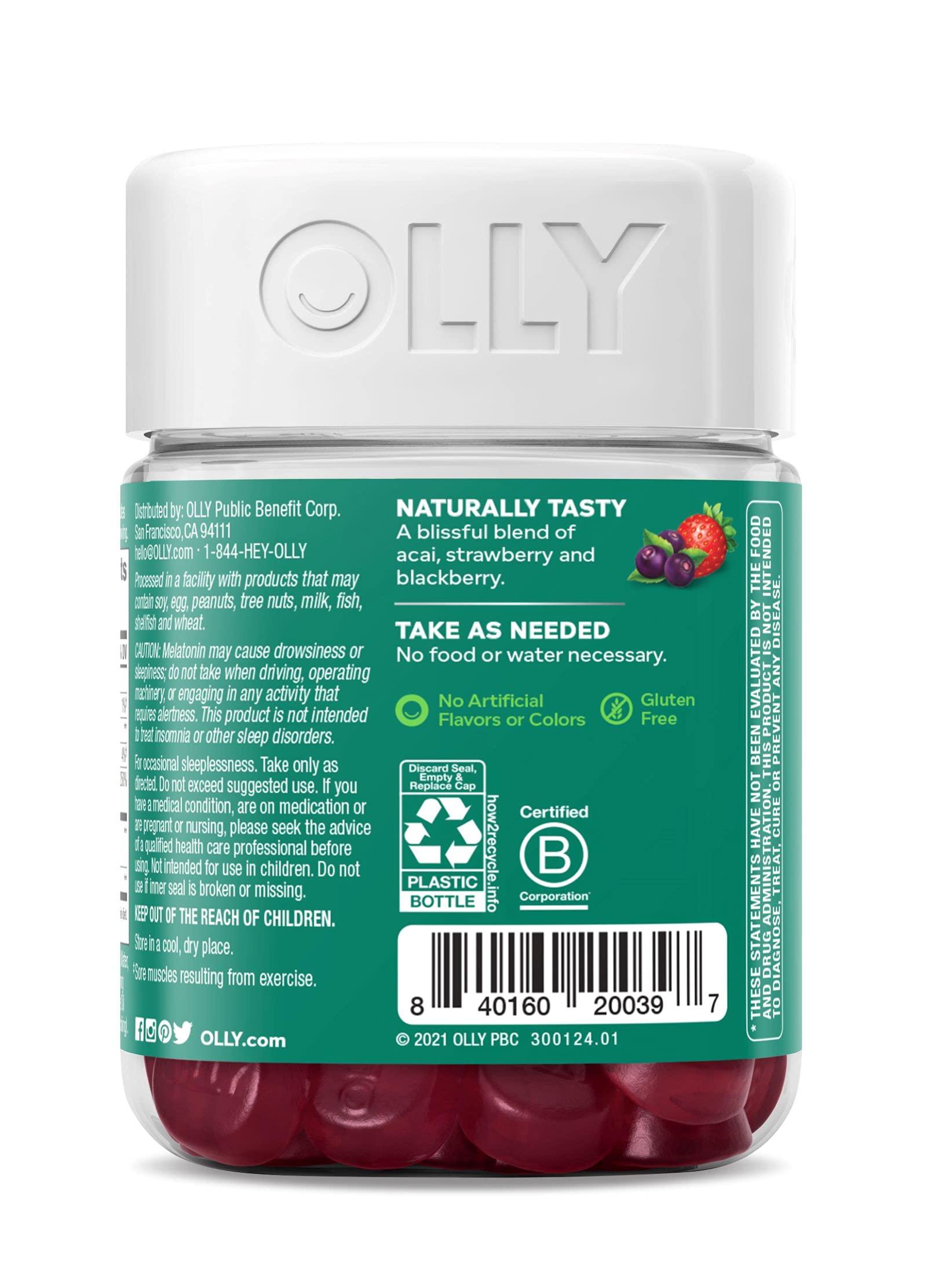 OLLY Olly Muscle Recovery Sleep Gummies Berry Flavor, 40 Count