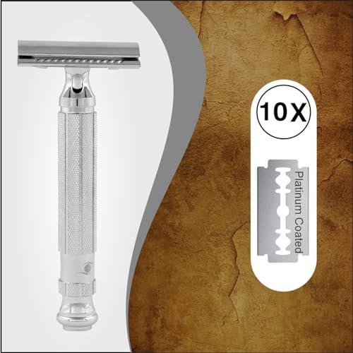 PEARL PEARL Men Shaving Double Edge Safety Razor L-55 ( Close Comb,Chrome)