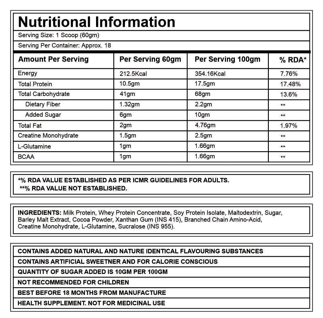 COREBOLICS SCIENCE OF ANABOLIC NUTRITION COPREBOLICS Epic Mass Gainer Chocolate (1 Kg)