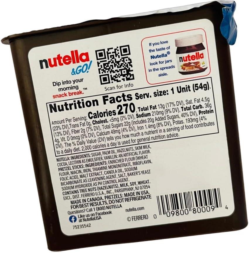 Generic Nutella Go Pretzel Uniquely Delicious Taste of Nutella Hazelnut Spread Paired With Crunchy and Salty Pretzel Stick For a Salty Sweet Snack That Combines The Taste and Textures You Love 54g Pack Of 2