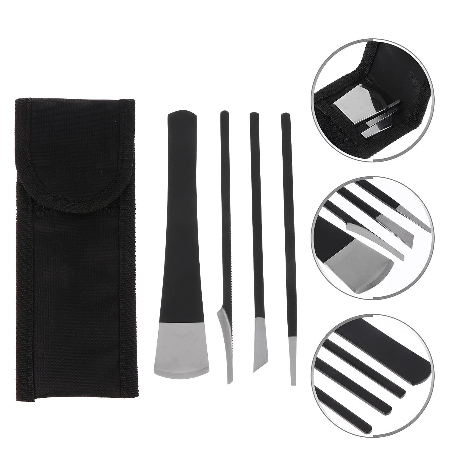 HEALLILY 4 Pcs 1 Set Foot Files Practical Callus Removers Foot Polishing Tools (Black) Decor