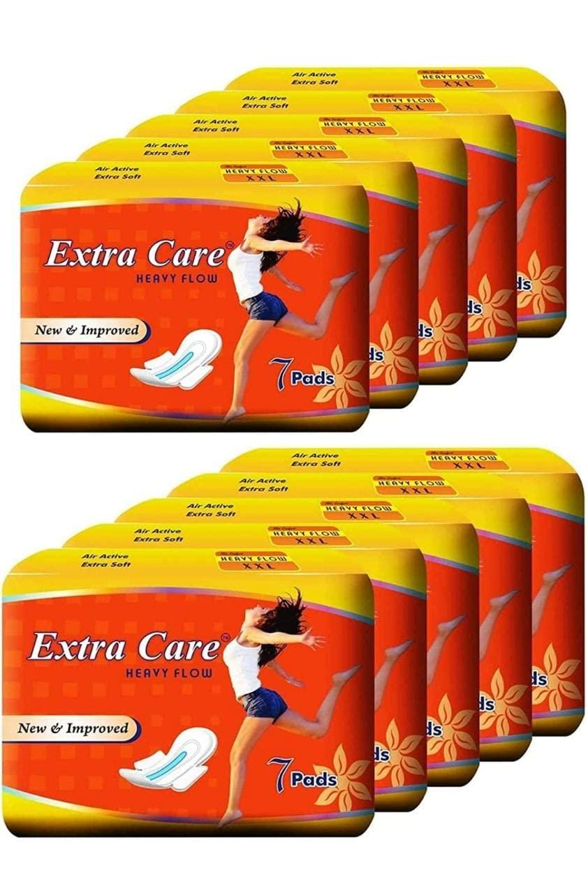 ARAI XXL Sanitary Pads For Women Heavy Flow Extra Care (Pack 10 (70 pads)