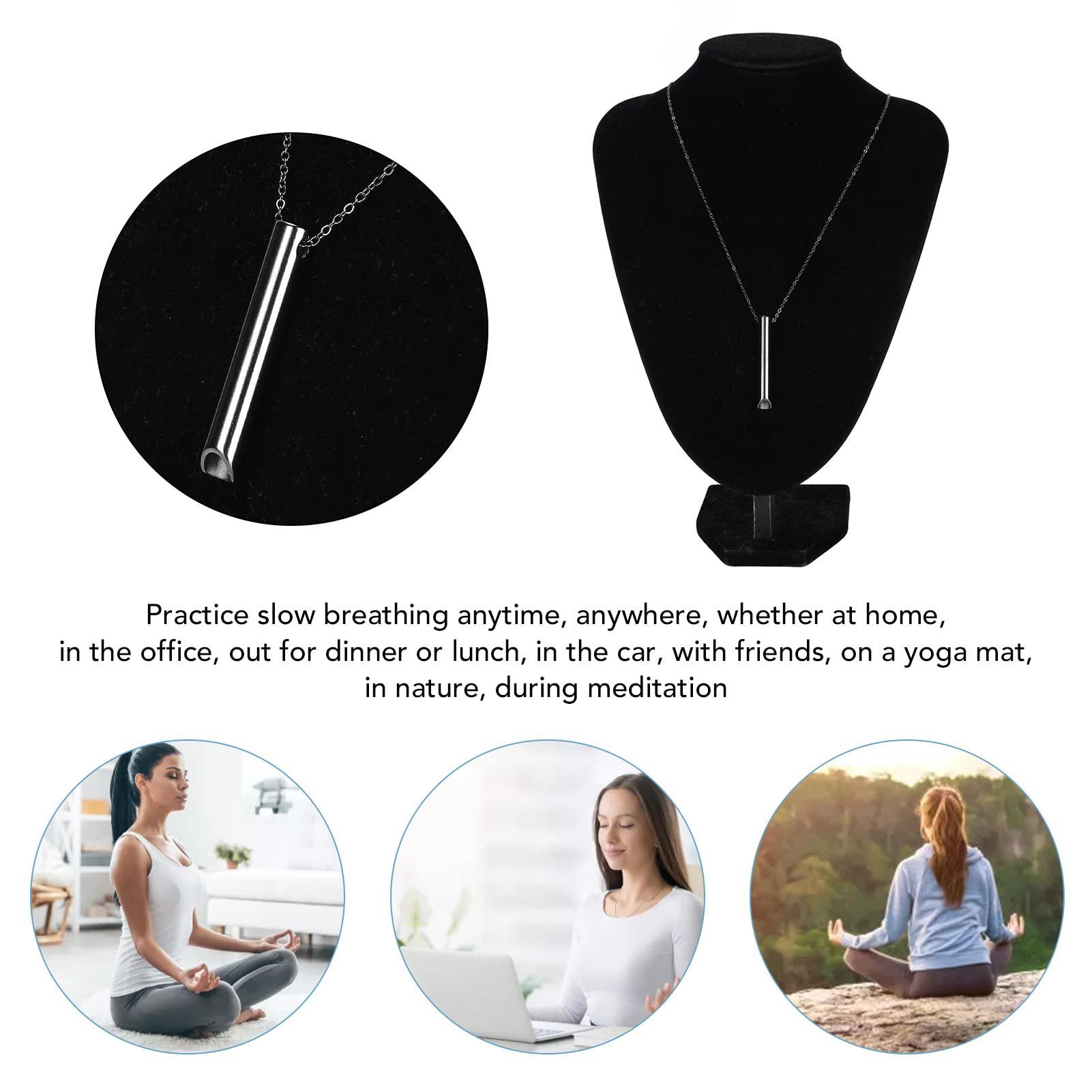 Folanda Anxiety Whistle Necklace, Stress Relief Mindful Breathing Necklace, Deep Breathing Tool for Anxiety Relief, Breathing Exercises, Meditation, Relaxation Calming Down, Slowing The Breath(1#)