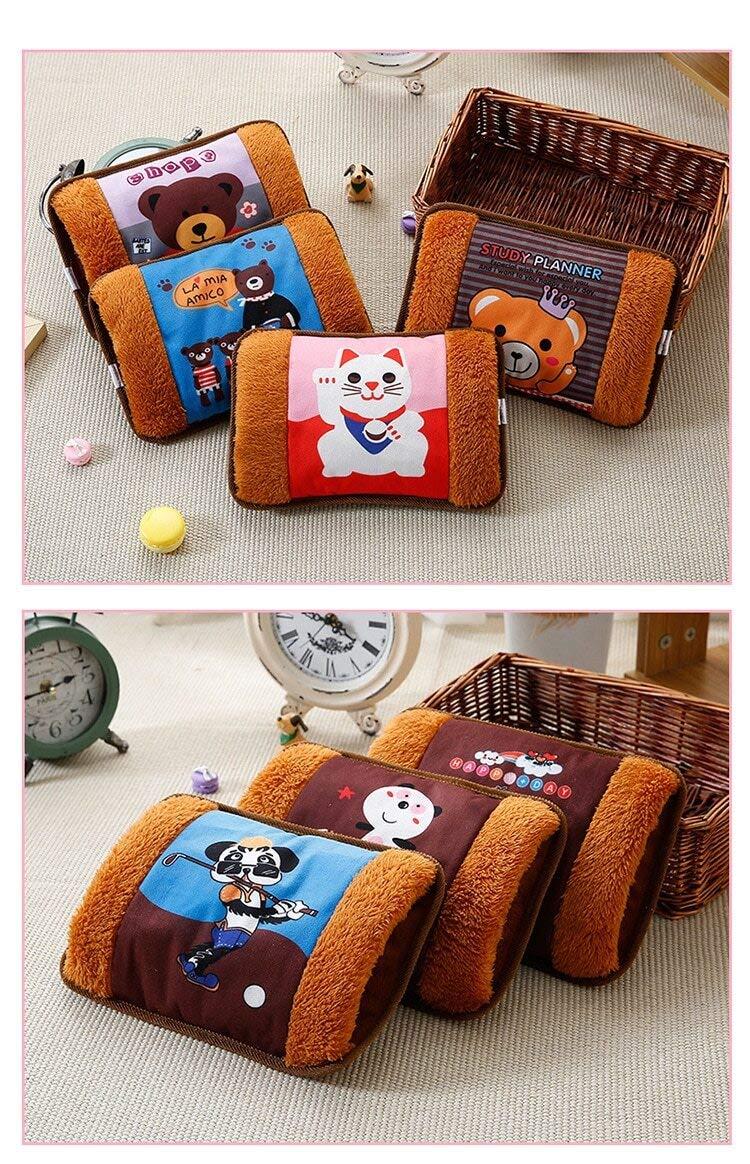 Tagve Tagve Cute Hot Water Bottle Electric Charging Bag Cartoon Hand Warmer Back Pain 220V Warming Rechargeable (Color May Vary- Pack of 2)