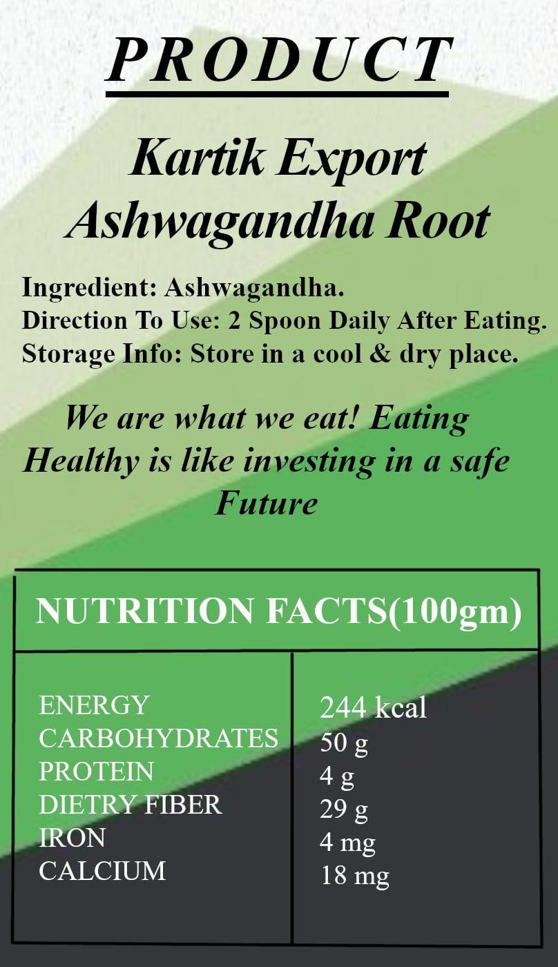 Kartik Export Kartik Export Ashwagandha Root - Asgandh - Withania Somnifera [ Height Growth & Stress Relief ] (250 gm)(Jar Pack)