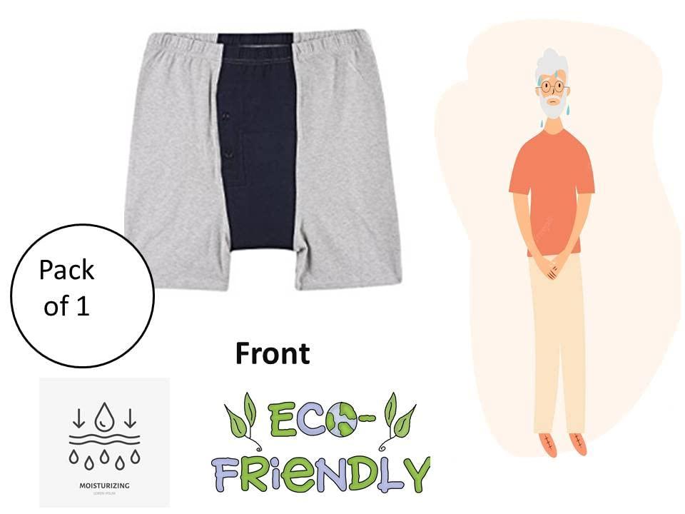 Wemyc Men's Incontinence Underwear- Bladder Control Briefs Washable Urinary Underwear for Men Cotton Incontinence Briefs with Front Absorption Area Incontinence Boxer Briefs (XL, 2)