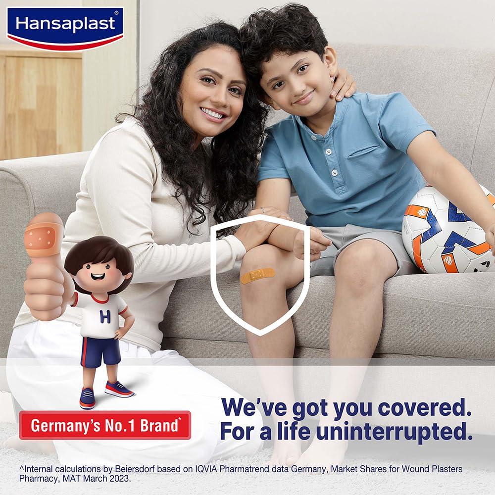 Hansaplast Hansaplast Antiseptic Regular Bandage for Cuts & Wounds | 100 strips | Breathable fabric | First Aid | Protects Against Dirt and Bacteria | For Kids & Adults
