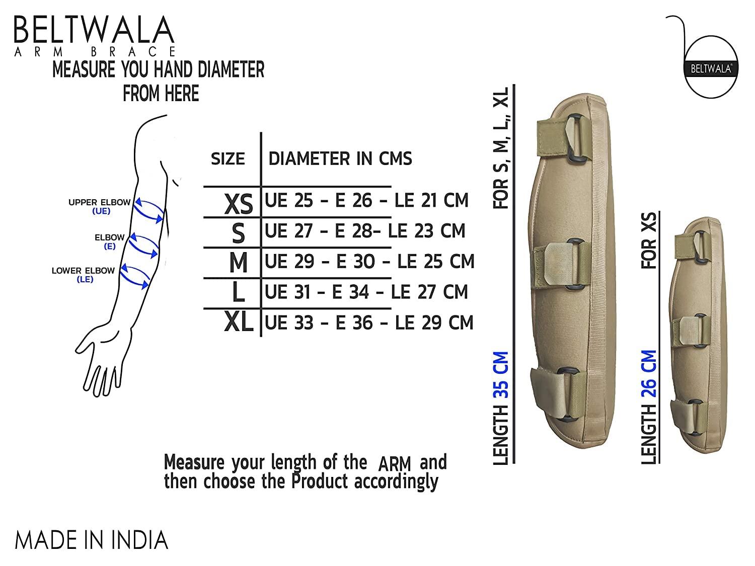 Beltwala Beltwala Elbow Brace Arm Immobilizer Splint Stabilizer for Elbow Fracture, Sprains & Broken Arm (Small)