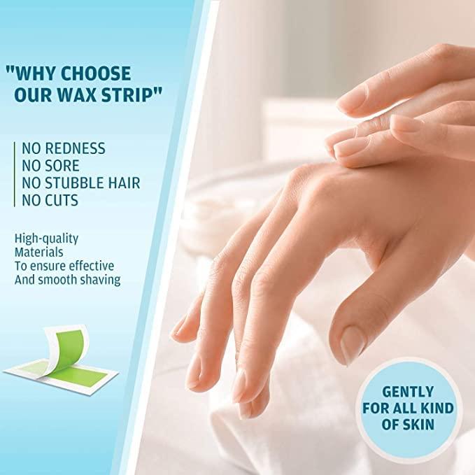 Aternal Facial Wax Strips-20 Strips, Facial Hair Removal for Women, Hair Remover Waxing Kit for Face Eyebrow Upper Lip Cheek, Waxing Strips for All Skin Types with 3Pcs Eyebrow Razor