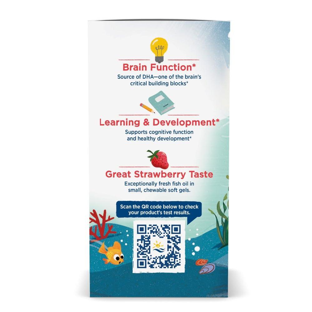 Nordic Naturals Nordic Naturals ChildrenS DHA For Omega 3 | Fish Oil For Kids 250 Mg From Arctic Cod Liver Oil | Omega 3 EPA & DHA For Kids 3-6 Yrs| Brain Development & Immunity Strawberry Fish Oil 90 Mini Softgels
