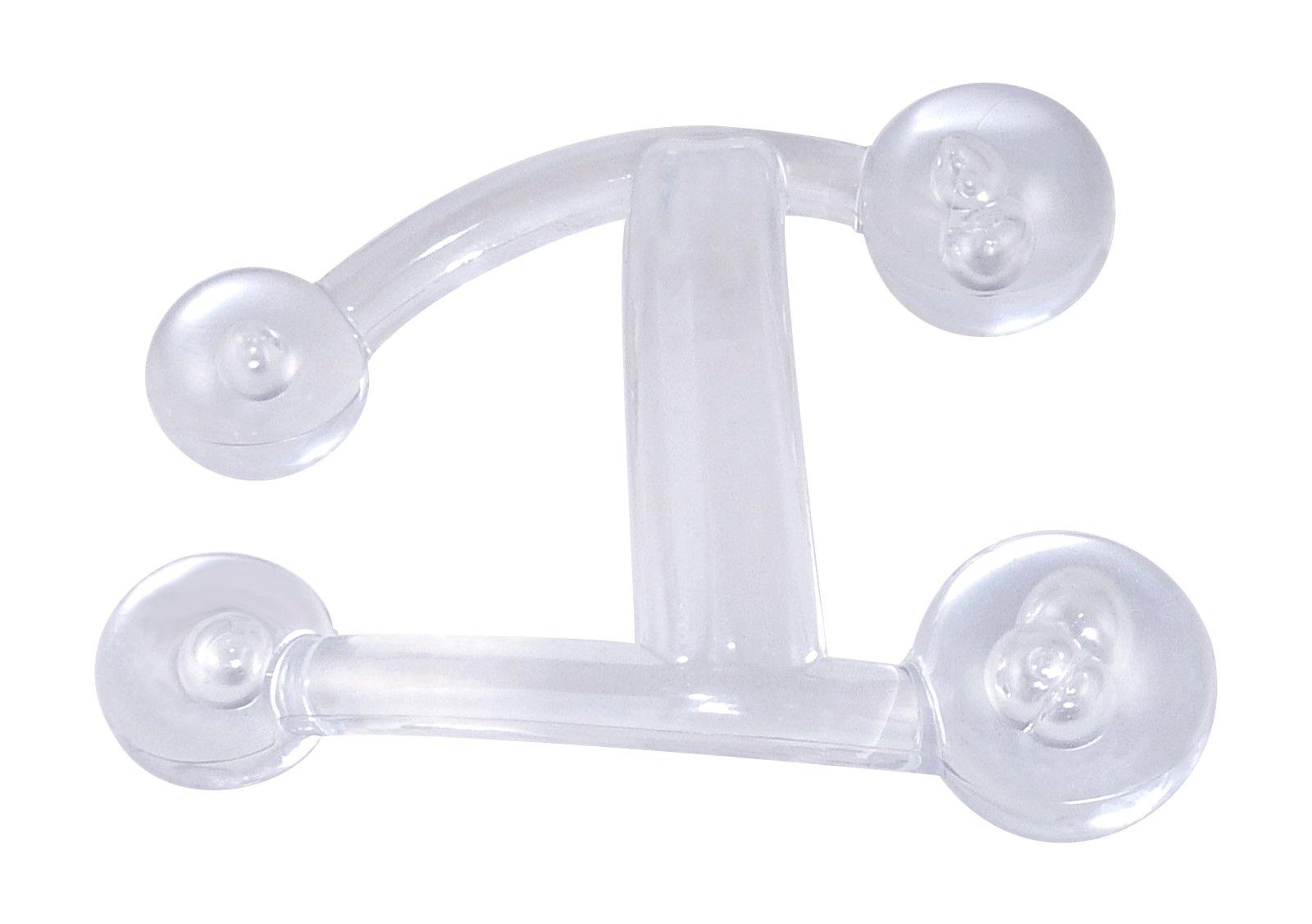 Tom David Lewis Hand Held Back Massager, 4-Point Quad Acupressure Design - Clear.