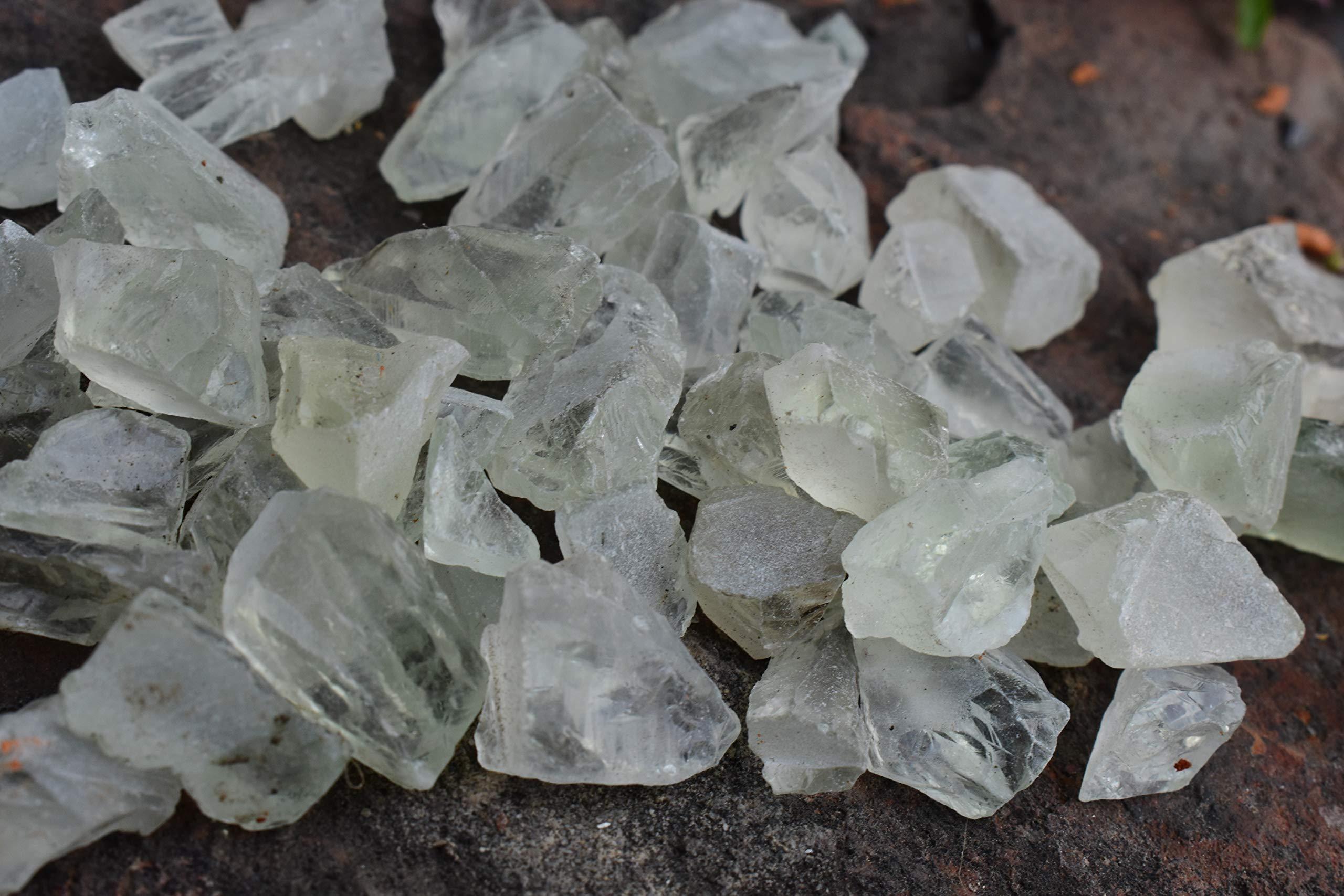 Pyramid Tatva Pyramid Tatva Raw - Prasiolite Green Amethyst Small 25 gm Rough Stone Natural Healing Crystal Stone Reiki Chakra Balancing