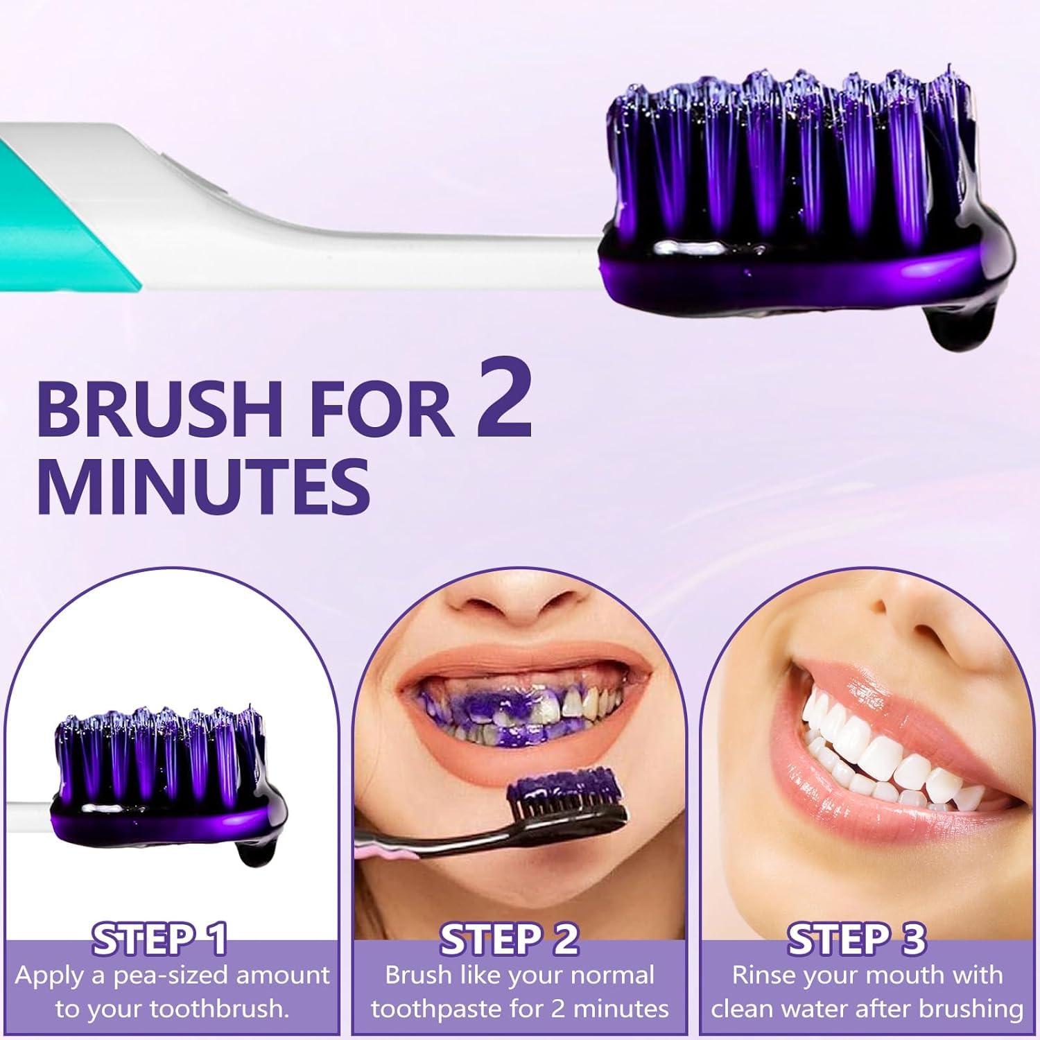 P S ASSOCIATES P S ASSOCIATES Purple Toothpaste for Teeth Whitening, Purple Toothpaste, Colour Corrector, Teeth Whitening Brightening, Purple Whitening Toothpaste - Enamel-Friendly Formula for a Dazzling Smile (30ML)