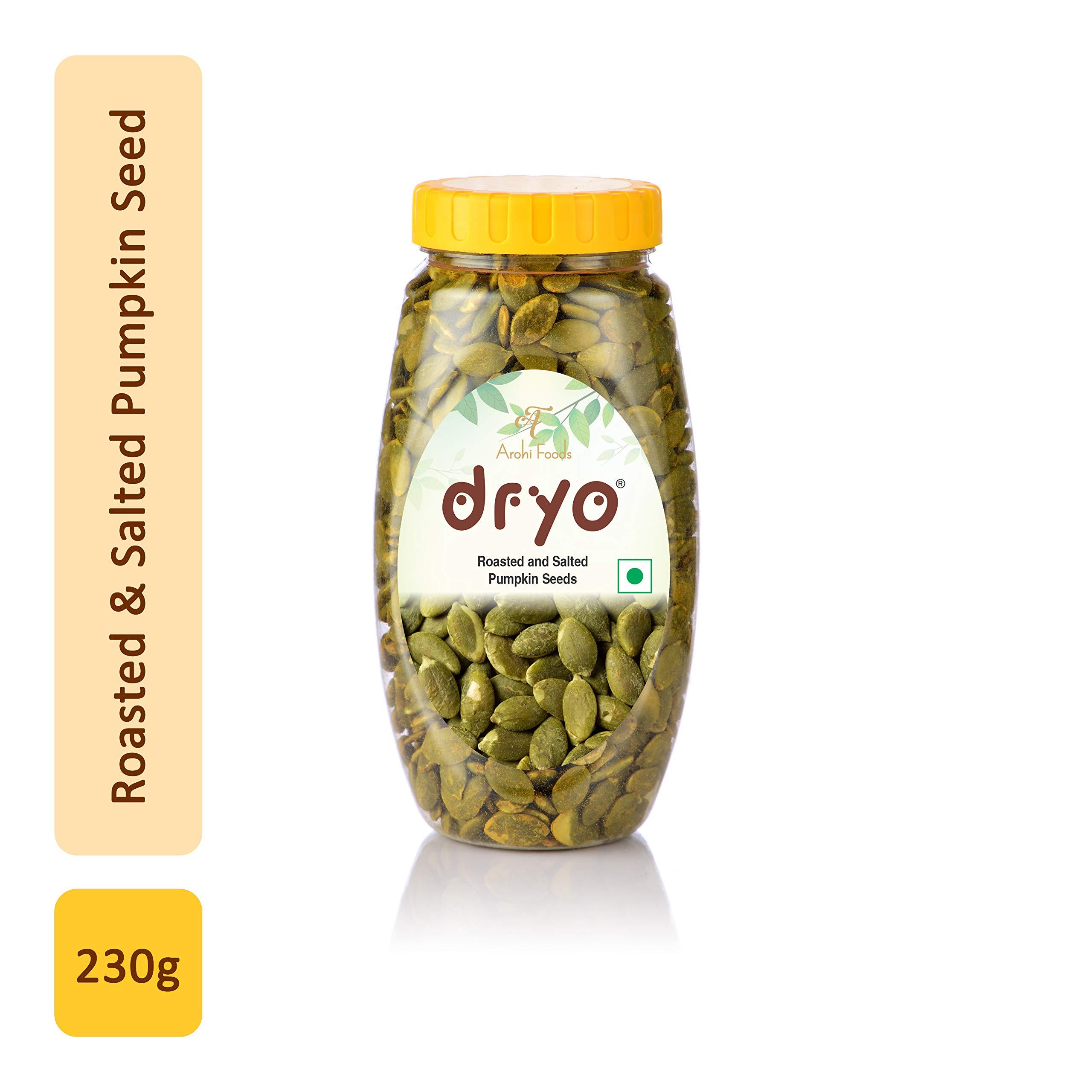 dryo Dryo Premium Salted Raw Pumpkin Seeds ,Immunity Booster Raw Pumpkin Seeds for Eating - 230gm (Pack Of 2)