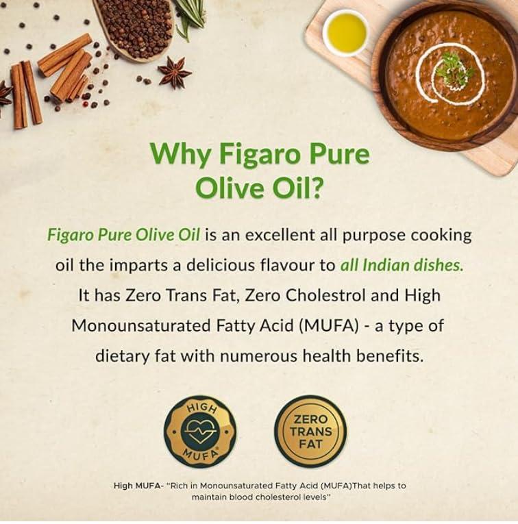 Figaro Figaro Olive Oil- Pure Olive Oil (200ml + 40ml = 240ml) Tin | 20% Extra