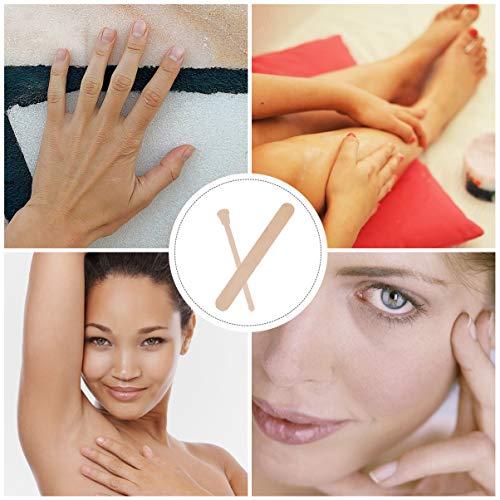 Artibetter ARTIBETTER 200pcs Wood Wax Sticks Facial Body Waxing Applicator Stick Round Square Hair Removal Spatula Sticks for Women Men