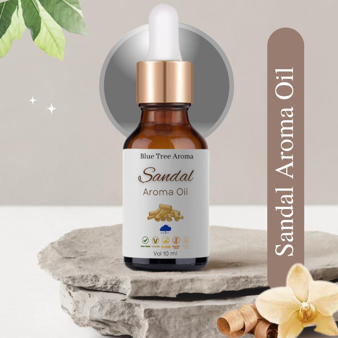 Blue Tree Aroma Blue Tree Aroma Sandal Aromatherapy Oil | Warm and Woody Fragrance | for Aromatherapy Diffusers, Humidifiers | Dropper Cap Bottle | 100Ml