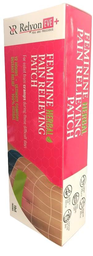 Relyon EVE RELYONEVE E Herbal Pain Relief Patches - Menstrual pain Cramps -Back pain -World first trasndermal patch with Boswella- Instant Releif Plaster & Patch (5 Patches)