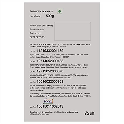 Amazon Brand - Vedaka Vedaka Premium Prunes, 500g & Amazon Brand - Solimo Premium Almonds, 500g Combo