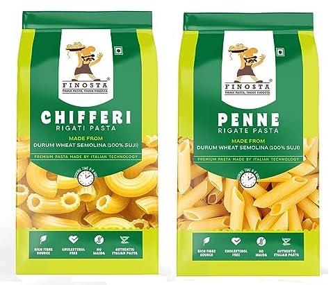 Finosta Finosta Penne Pasta, 500gm with Chifferi Rigati Pasta 500 Gram , Combo Pack